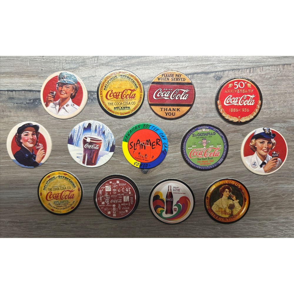 13‑pcs‎ Coca‑Cola Pogs & Slammers Lot – Vintage 90s Personal Collection